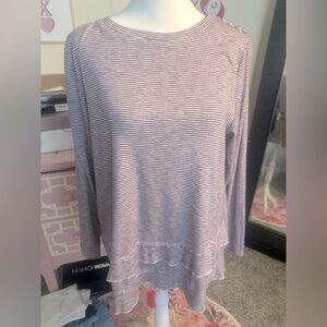 Soft Surroundings Purple Striped Tunic
